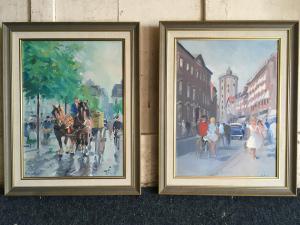 ANDERSEN Johan Meyer 1918,a pair of street scenes,Henry Adams GB 2020-07-09