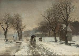 ANDERSEN LUNDBY Anders 1840-1923,Carriage on a snowy road,Desa Unicum PL 2024-04-16
