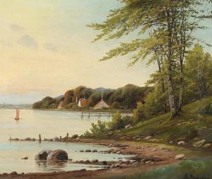 ANDERSEN LUNDBY Anders 1840-1923,Coastal scenery on a calm summerday,Bruun Rasmussen DK 2024-02-26