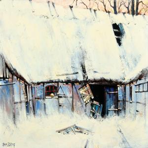 ANDERSEN Soren Edsberg 1945,A snow-covered farm house,Bruun Rasmussen DK 2014-04-07