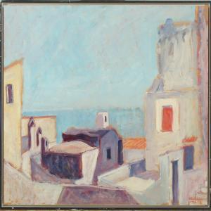 ANDERSEN Thorkil Ry,Townscape form the Amalfi Coast and harbour scene,Bruun Rasmussen 2014-11-03