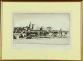 ANDERSON Alfred Charles Stanley 1884-1966,"Avignon, from the Rhone" - drypoint, ,Anderson & Garland 2007-06-18