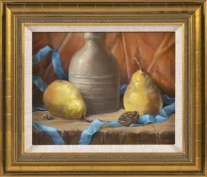 ANDERSON Anne,Still life of yellow pears and stoneware,Eldred's US 2021-06-11