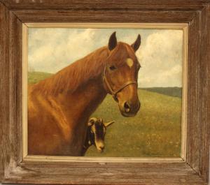 ANDERSON Clarence William 1891-1971,portrait of a horse and goat,1948,CRN Auctions US 2018-05-20