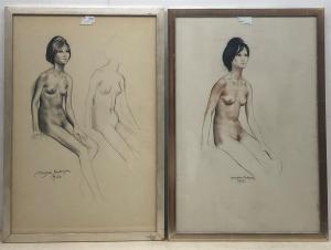 ANDERSON Douglas 1934,Female Nude Studies, three (one verso),1965,David Duggleby Limited 2021-11-13