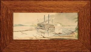ANDERSON Frederic Tanqueray 1846-1926,Steamboating on the Arkansas River,,1918,Neal Auction Company 2018-11-17