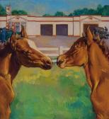 ANDERSON Harold N,Two horses in pasture near filling station.,Illustration House 2007-09-20