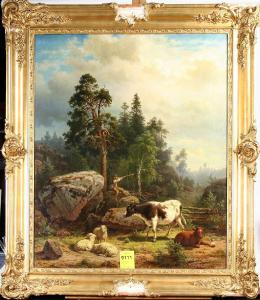 ANDERSON Jane 1800-1800,Landskap med boskap,1857,Stadsauktion Frihamnen SE 2007-04-30