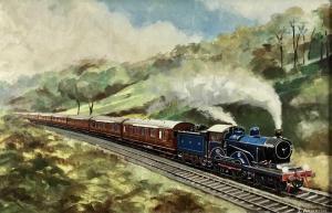 ANDERSON John,Claud Hamilton engine and train and Brentwood Bank,1956,Reeman Dansie 2024-01-07