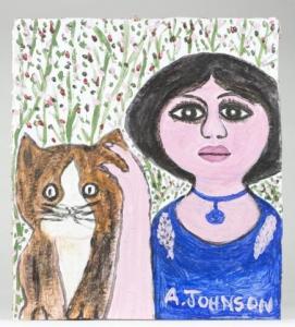 ANDERSON Johnson 1915-1998,Woman and Cat,Quinn & Farmer US 2016-11-12