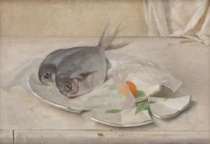 ANDERSON Lennart,Two Butter Fish and a Yellow Tomato on a Broken Pl,1988,Hindman 2023-10-26