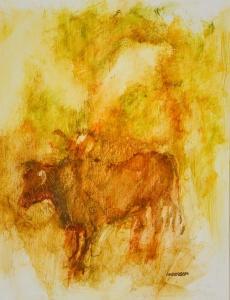 ANDERSON MAYO ANNE,THE BULL oil on gesso,McTear's GB 2014-03-09