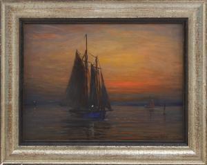 ANDERSON Oscar 1873-1953,Boat at sunset,Eldred's US 2019-09-21