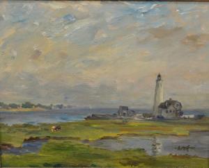 ANDERSON Oscar 1873-1953,lighthouse on coast,Nadeau US 2019-02-23