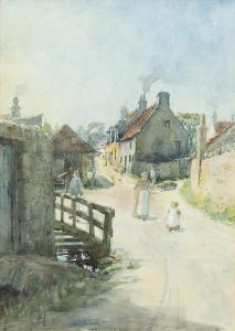 ANDERSON Robert 1842-1885,VILLAGE STREET WITH FIGURES,McTear's GB 2018-06-24