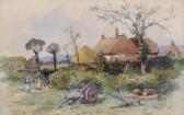 Anderson Will 1880-1940,A Cottage Scene with Figures on a Path and a Cart,John Nicholson 2018-01-31