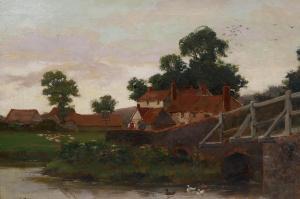 ANDERSON Will,Will Anderson, river landscape with figures by a s,Crow's Auction Gallery 2021-07-07