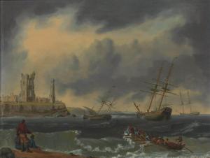 ANDERSON William 1757-1837,Shipping at anchor riding out a gale off the mouth,Christie's 2012-10-24
