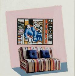 ANDERSSON Maya 1942,Papier peint gris avec lignes rouges,De Maigret FR 2018-10-18