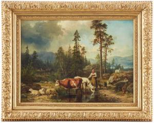 ANDERSSON Nils 1817-1865,Landskap med vallflicka,Uppsala Auction SE 2023-03-14