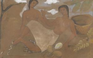 ANDRE DENIS OTHON MARTIN 1898-1960,Zwei Frauen am Strand,1941,Dobiaschofsky CH 2012-05-12