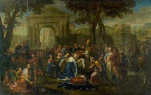 ANDRE Jean, Frere 1662-1753,Saint Louis, accompagné de la famille royale, reço,Piasa FR 2007-12-12