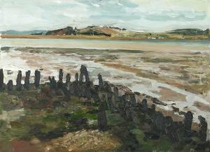 ANDREA NEWMAN 1969,Stutton foreshore and piers,Sotheby's GB 2007-10-25