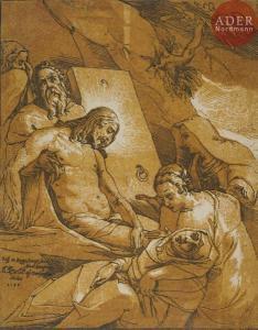 ANDREANI Andrea 1558-1629,Jésus Christ mis au tombeau,1585,Ader FR 2018-12-05