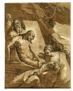 ANDREANI Andrea 1558-1629,The Entombment chiaroscuro,1585,Christie's GB 2022-07-05