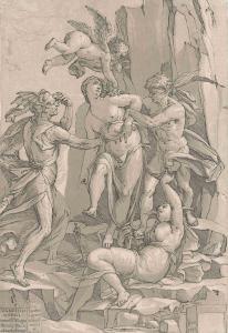 ANDREANI Andrea,Virtue chained by Love, Error, Ignorance and Opini,1585,Christie's 2011-09-20