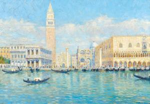 ANDREE Rudolf,Venice, a view of St Mark\’s Square from the Bacin,Palais Dorotheum 2023-09-07