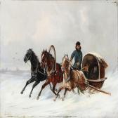 ANDREEFF 1800-1800,A horse-drawin troika at winter time,Bruun Rasmussen DK 2015-06-08