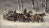 andreev 1800-1800,A horse and cart team struggling in the snow,Christie's GB 2006-11-30
