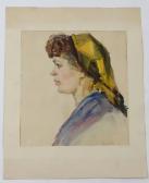 ANDREEVICH BEDNOV VIKTOR 1938,A portrait of a woman in profile, weari,1960,Claydon Auctioneers 2020-07-01
