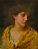 ANDREOTTI Federico 1847-1930,RITRATTO FEMMINILE,Poggio Bracciolini IT 2018-06-28