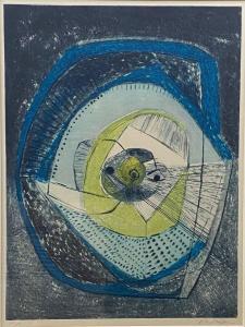 ANDREOU Constantin 1917-2007,Composition bleue et jaune sur fond noir,Eric Caudron FR 2022-11-04