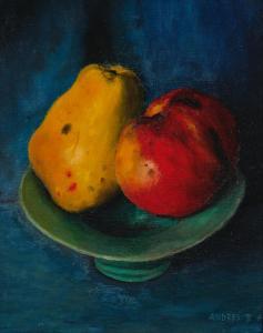 ANDRES Barth,Stillleben mit Quitte und Apfel,1944,Beurret Bailly Widmer Auctions 2022-11-09