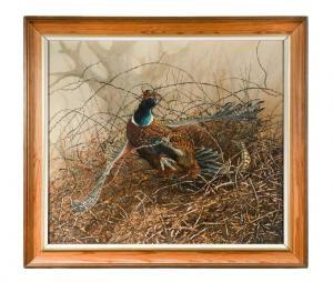 Andrew Haslen 1953,Pheasant in a thicket of brambles,1980,Cheffins GB 2022-09-21