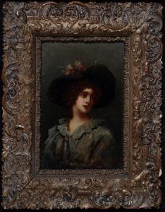 ANDREW MCCOLVIN John,portrait of a young woman in a broad-brimmed hat,Anderson & Garland 2018-01-25