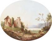 ANDREWS ANDREW 1837,Ruins by a lake with a herdsman and cattle in the ,1851,Christie's GB 2004-11-29