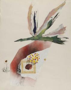 ANDREWS Benny 1930-2006,Flying Bird over Flowers,1980,Swann Galleries US 2004-09-14