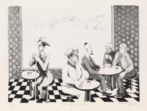 ANDREWS Benny 1930-2006,New York Cafe,1966,Swann Galleries US 2016-10-06
