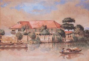 ANDREWS Charles W. 1855-1865,A House on the Rio Pasig,1858,Leon Gallery PH 2016-06-11