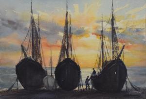 ANDREWS Ernest 1896-1977,Fishing Boats,Rowley Fine Art Auctioneers GB 2022-02-12