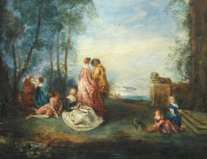 ANDREWS Henry 1794-1868,Fête Champêtre, after Watteau,Cheffins GB 2017-11-29