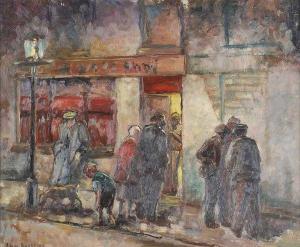 ANDREWS Liam 1913,STREET SCENE AT CARRICKHILL, BELFAST,Ross's Auctioneers and values IE 2021-01-27