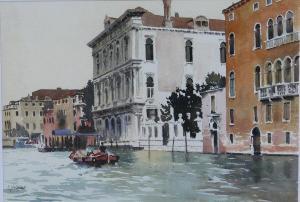 ANDREWS S.J,Venetian canal with motorboat in foregrou,20th century,Moore Allen & Innocent 2013-04-12
