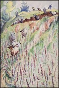 ANDREWS Sybil 1898-1992,Cattle Among the Fireweed,Heffel CA 2014-05-31