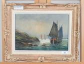 ANDREY Louis 1900-1900,Coastal View with fishing boats,Halls GB 2018-03-07