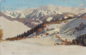 ANDRI Ferdinand 1871-1956,A View of Snow-Capped Mountains,1911,Palais Dorotheum AT 2023-03-22